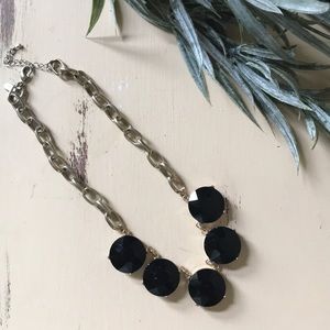 Black Jeweled Statement Necklace